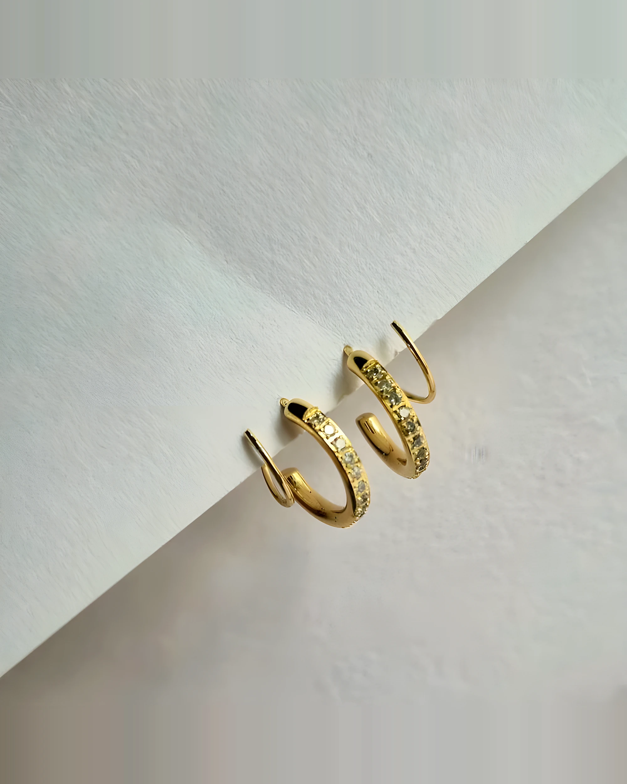Crystal Spiral Huggie Earrings