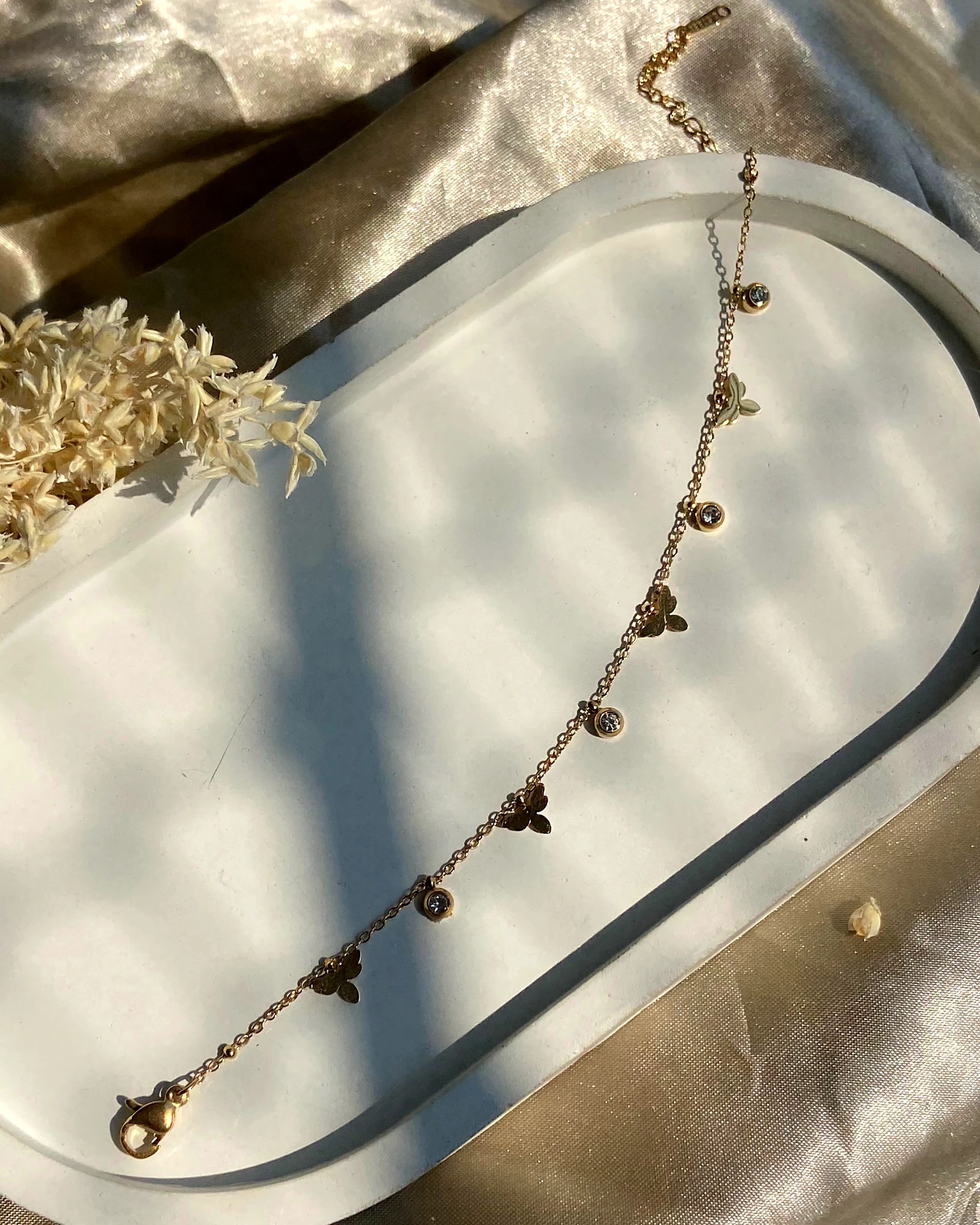 Dainty Butterfly Charm Bracelet
