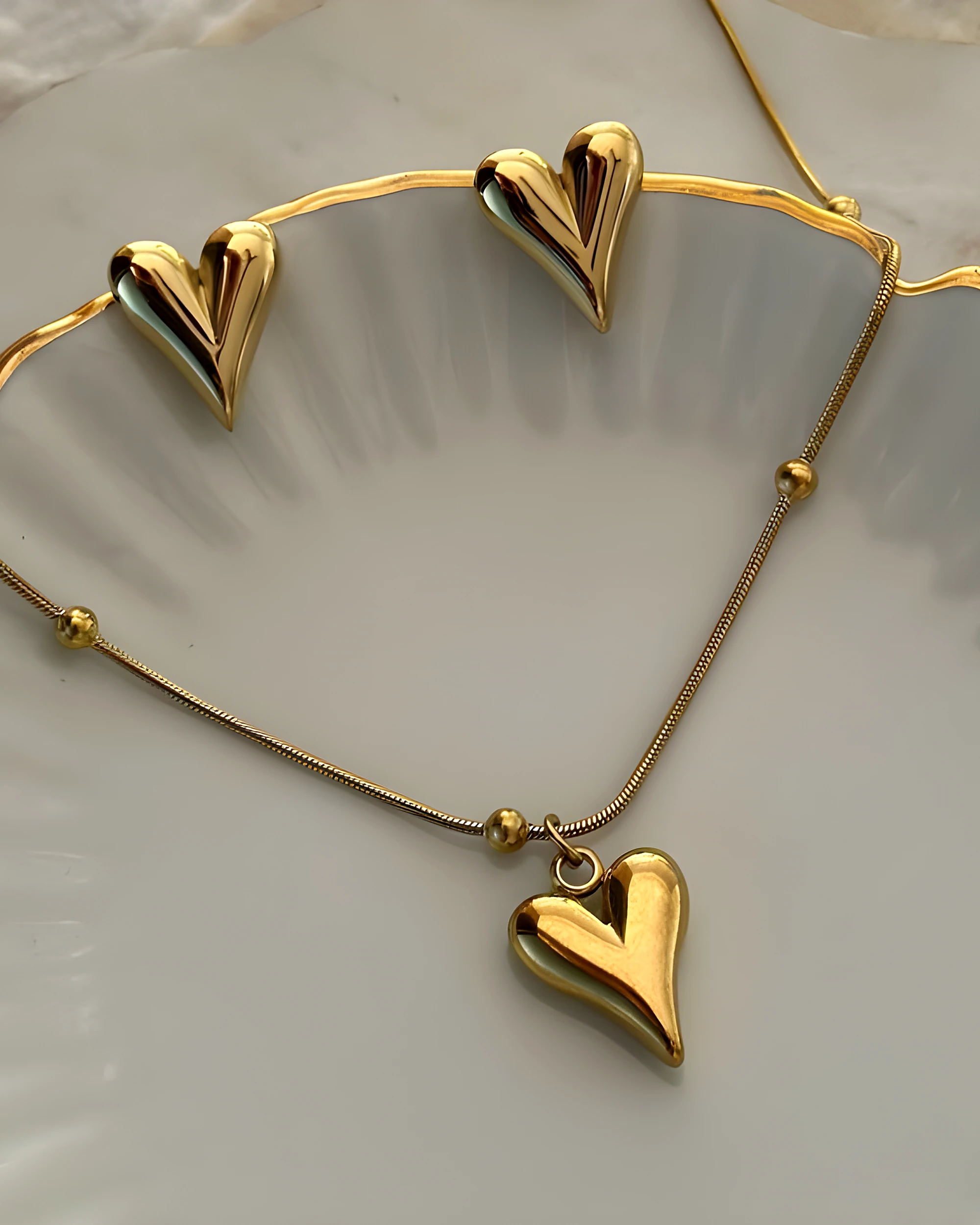 Heart necklace & Earring combo