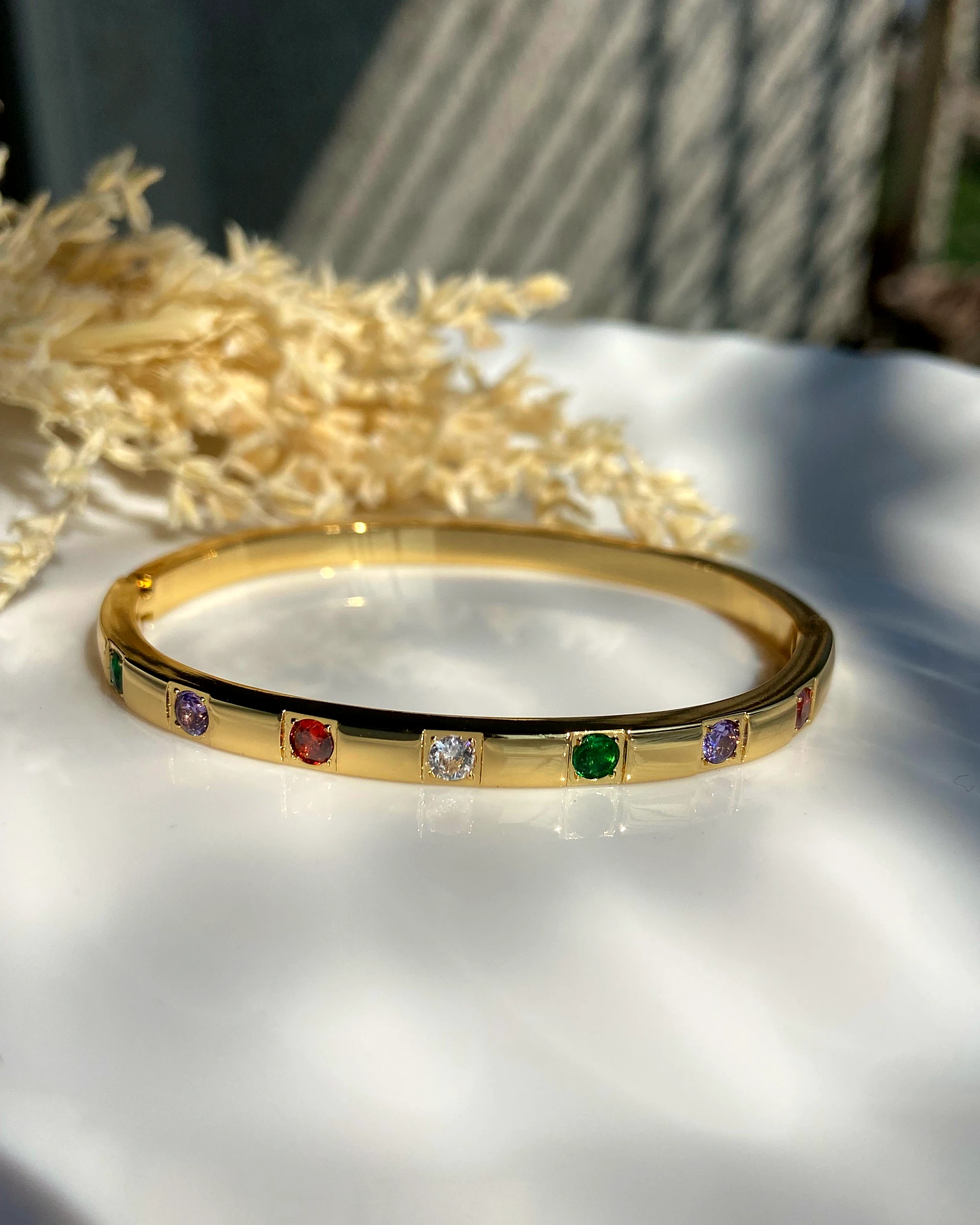 Multi-Stone Gold Kada