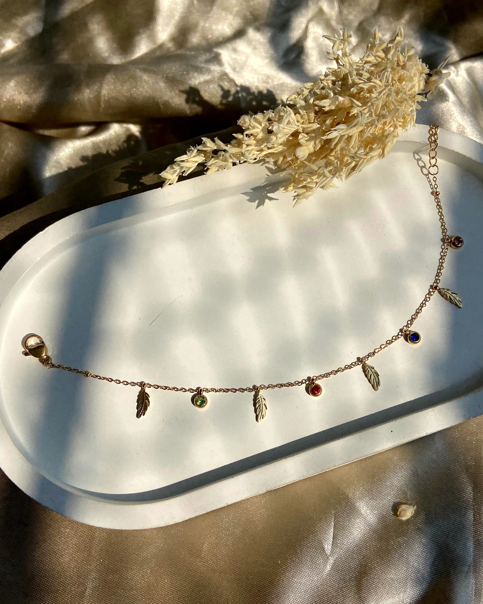 Mystic Leaf Charm Bracelet