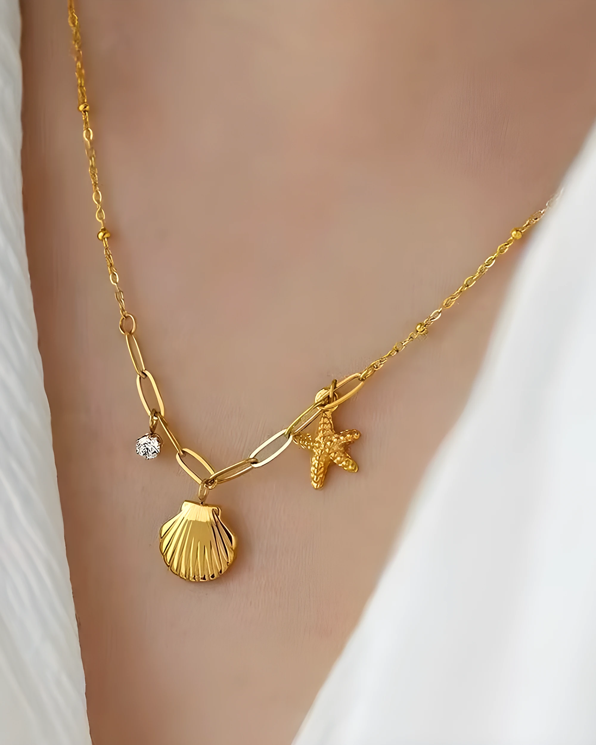 Seashell Star Necklace