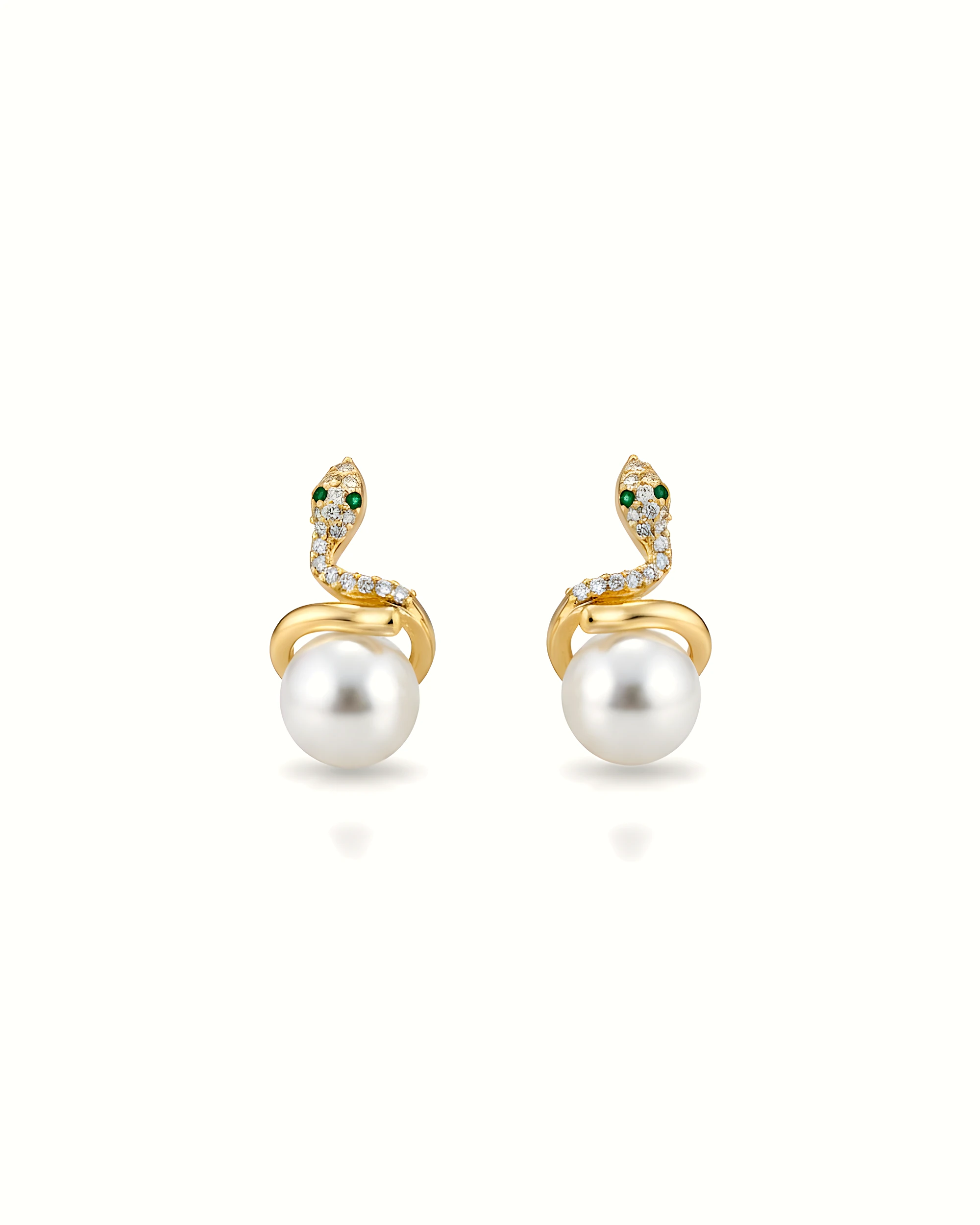 Snake Pearl Stud Earrings