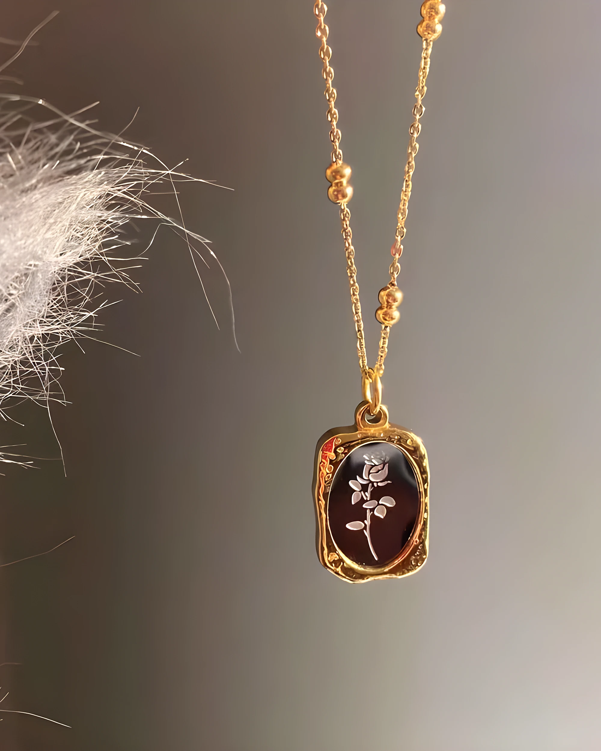 Vintage Rose Emblem Necklace