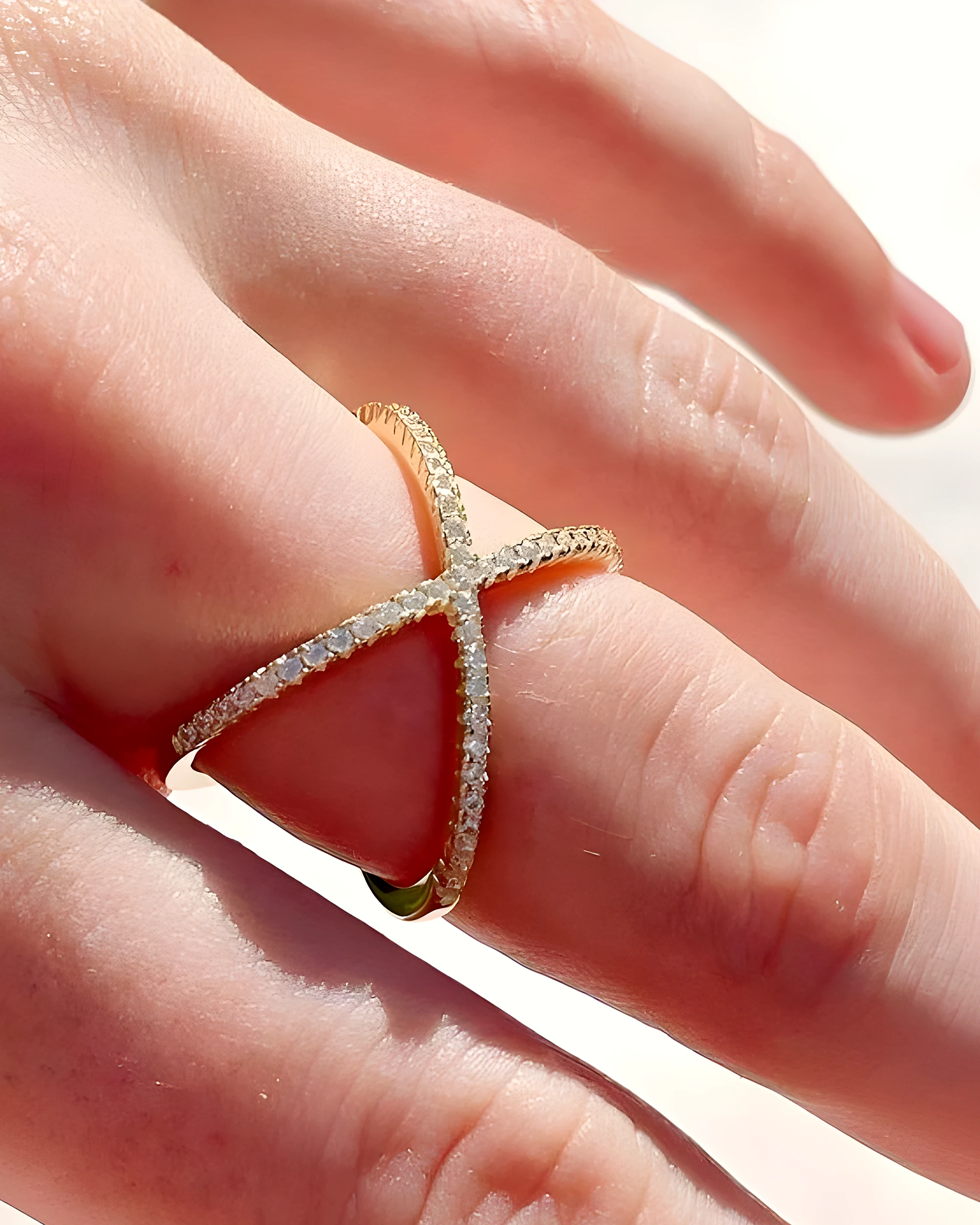 Crystal Cross Ring