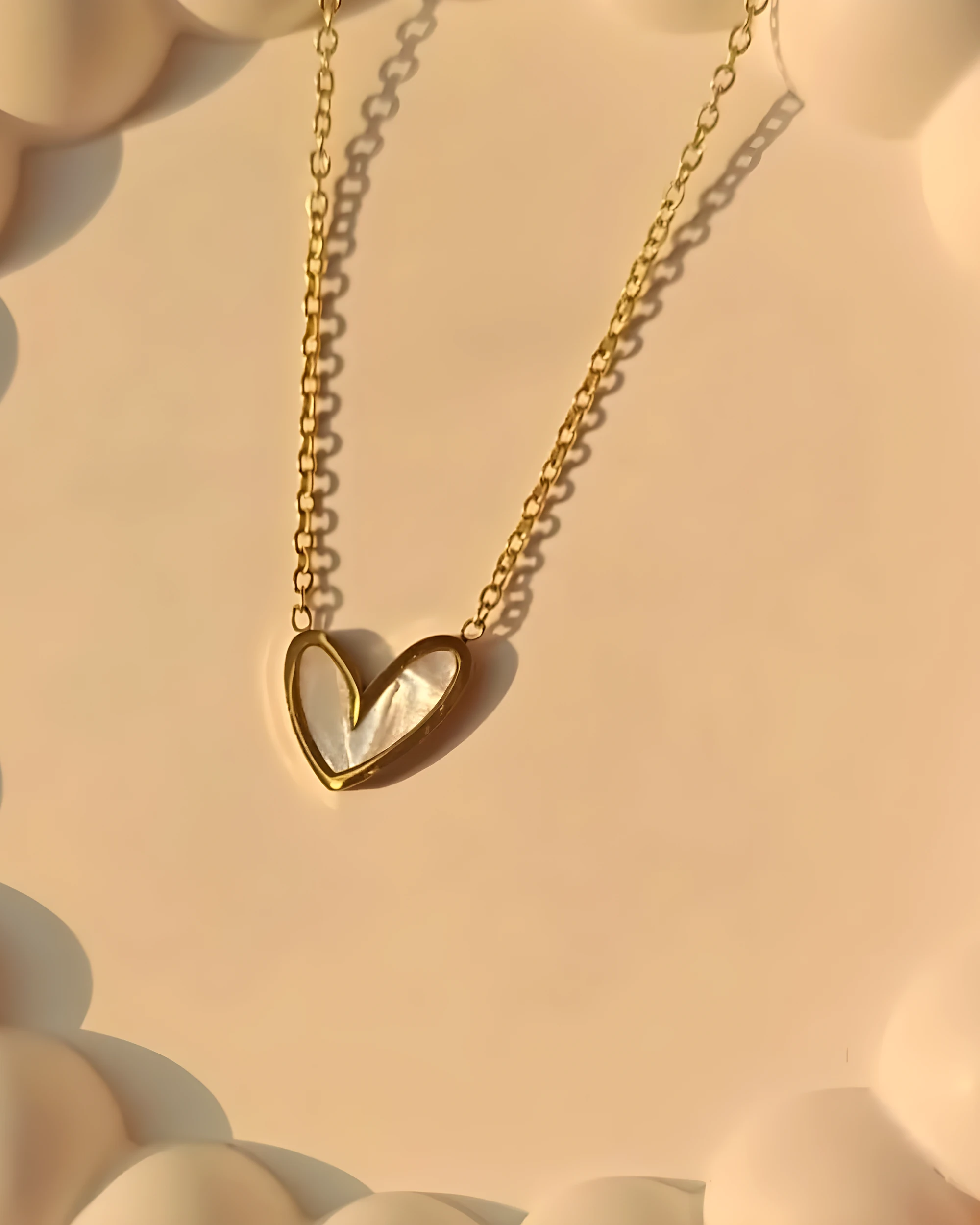 Open Heart Pearl Necklace