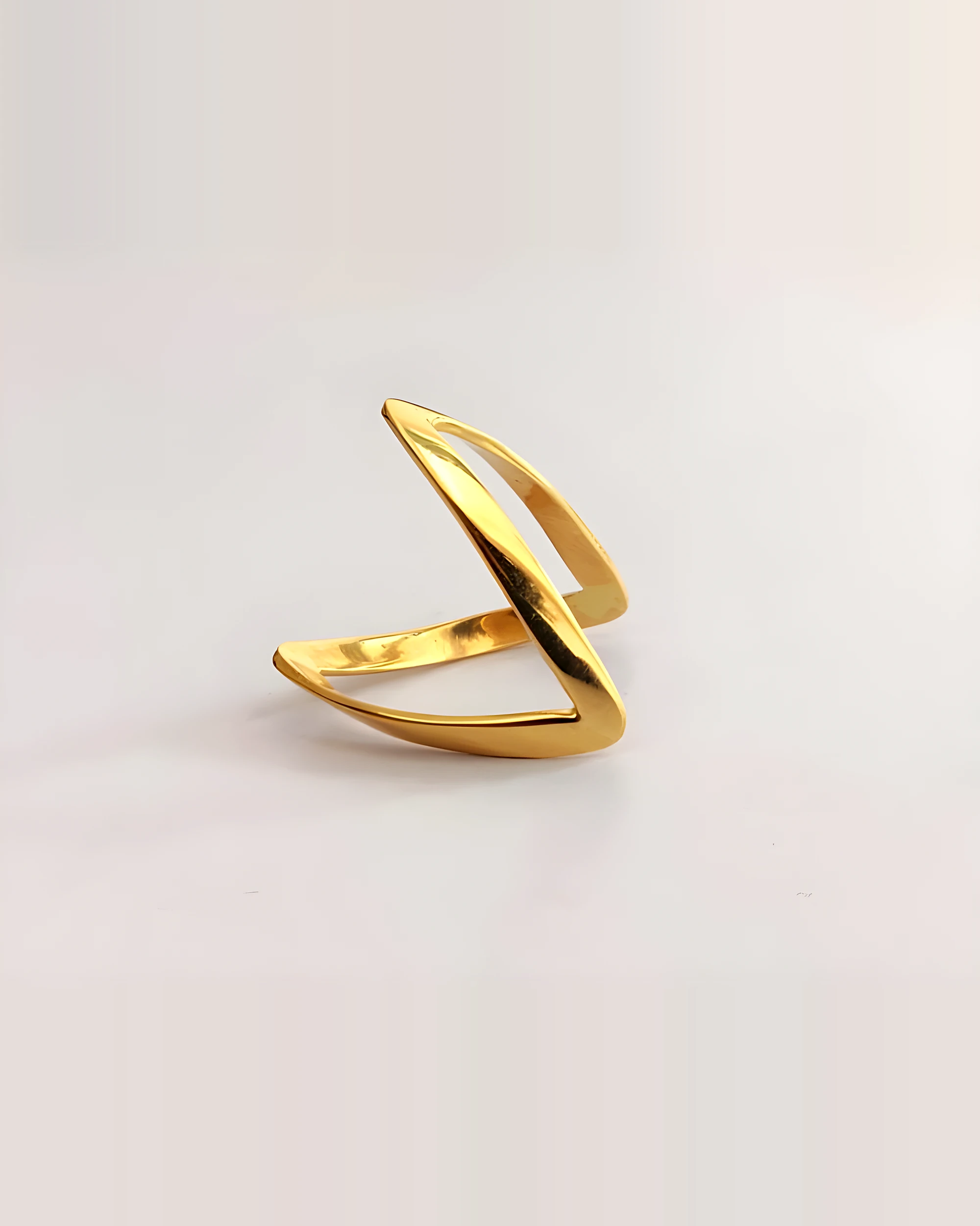 Plain V Shape Gold Ring