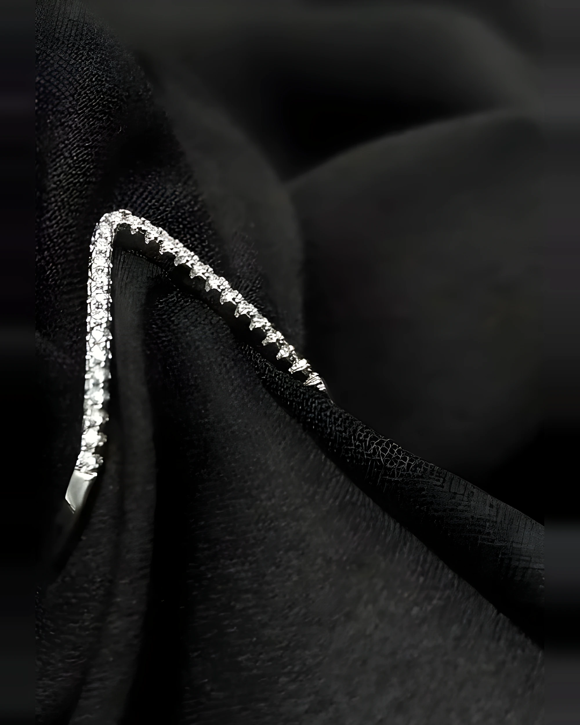 V Shape Diamond Silver Ring